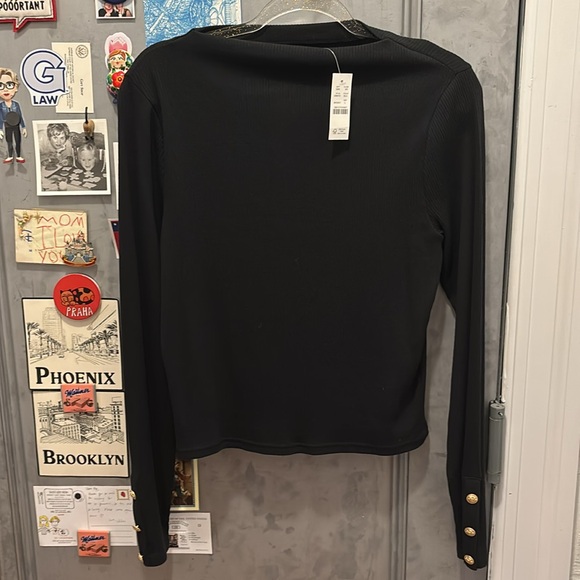 NWT J.Crew Vintage Rib Split Neck T-Shirt with Buttons - Picture 3 of 5